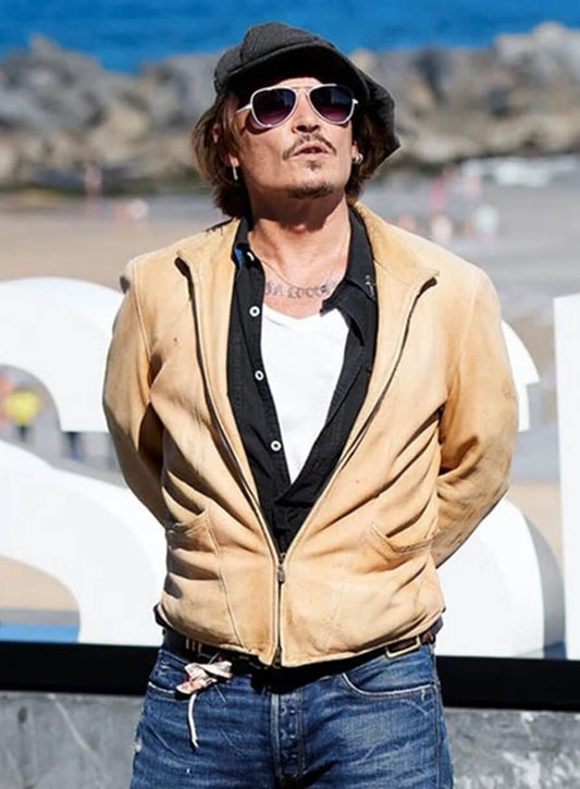 Harpoon Johnny Depp Inspired Light Brown Genuine Leather Leather Jacket