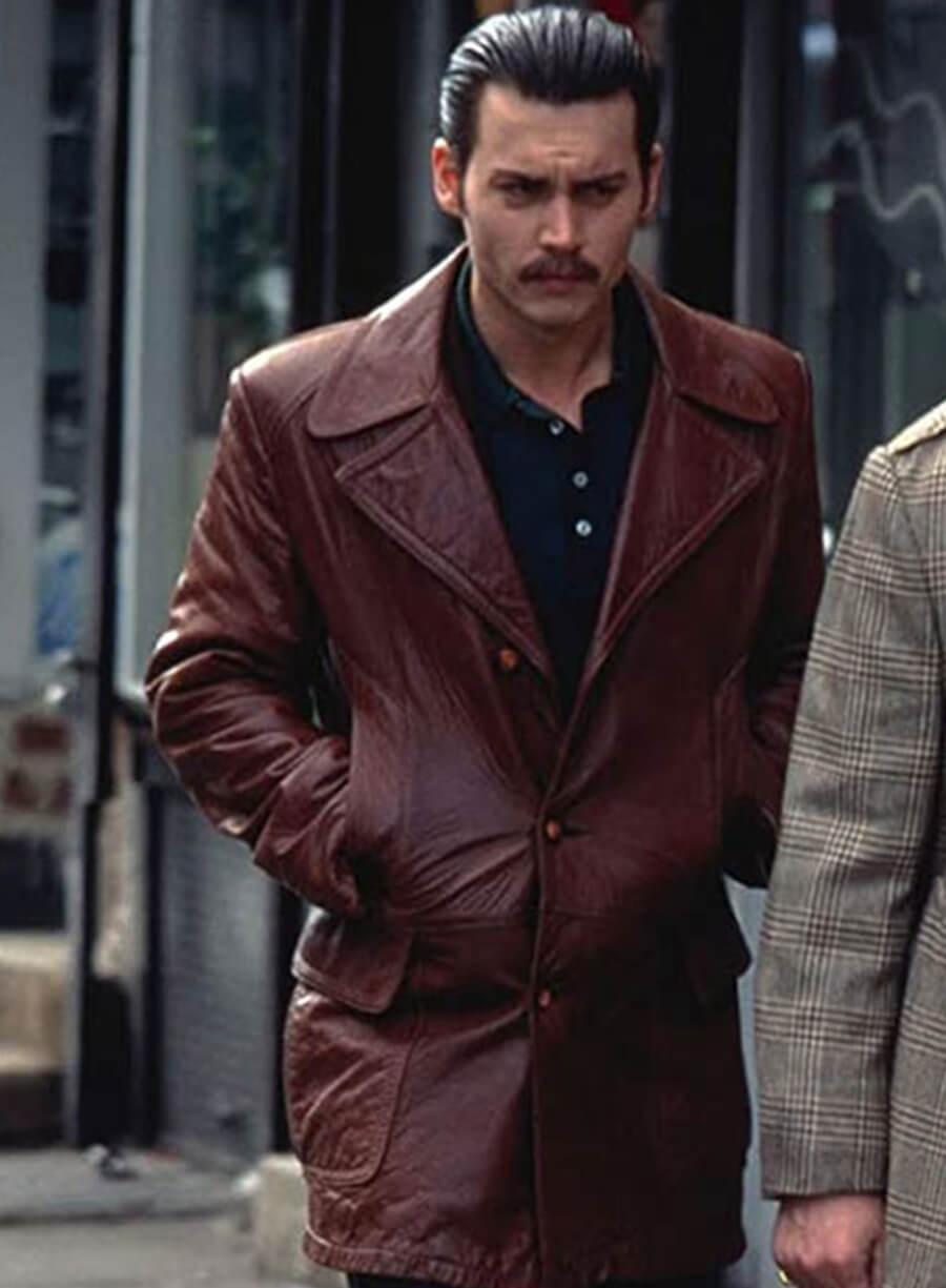 Harpoon Donnie Inspired Brown Real Leather Leather Jacket - Donnie Brasco Style