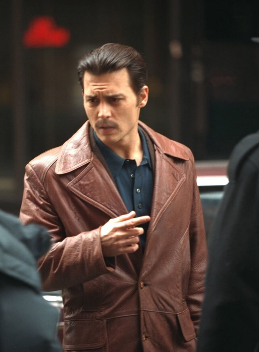 Harpoon Donnie Inspired Brown Real Leather Leather Jacket - Donnie Brasco Style