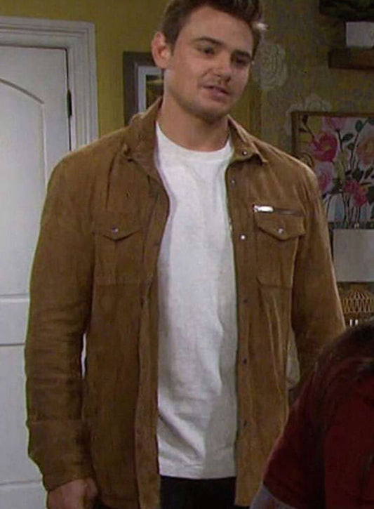 Harpoon Johnny DiMera Inspired Brown Leather Jacket - Days of Our Lives Style