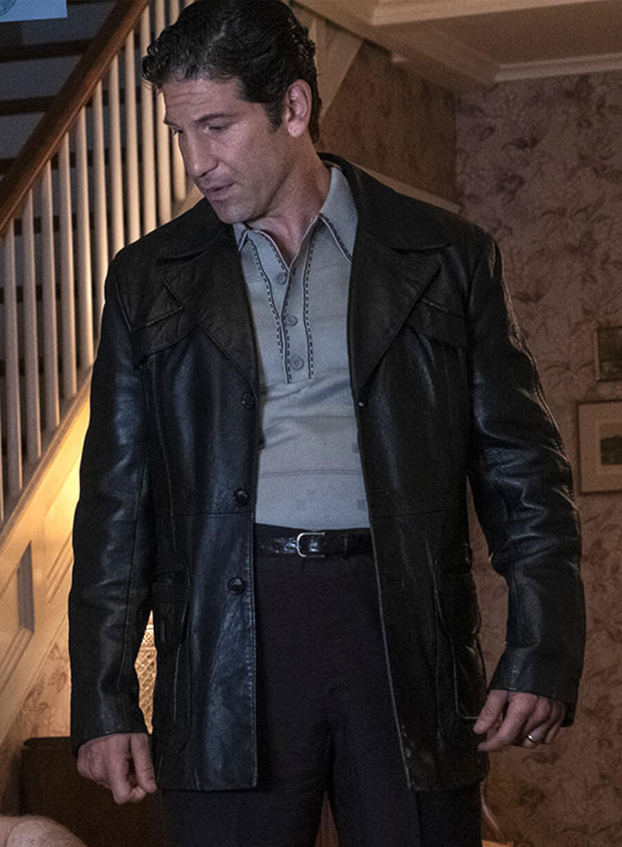 Harpoon Johnny Soprano Inspired Black Real Leather Coat - The Many Saints of Newark Style