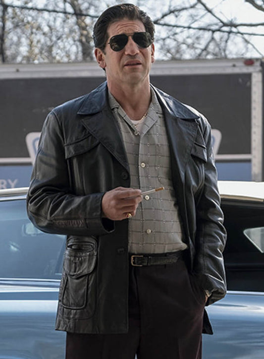 Harpoon Johnny Soprano Inspired Black Real Leather Coat - The Many Saints of Newark Style