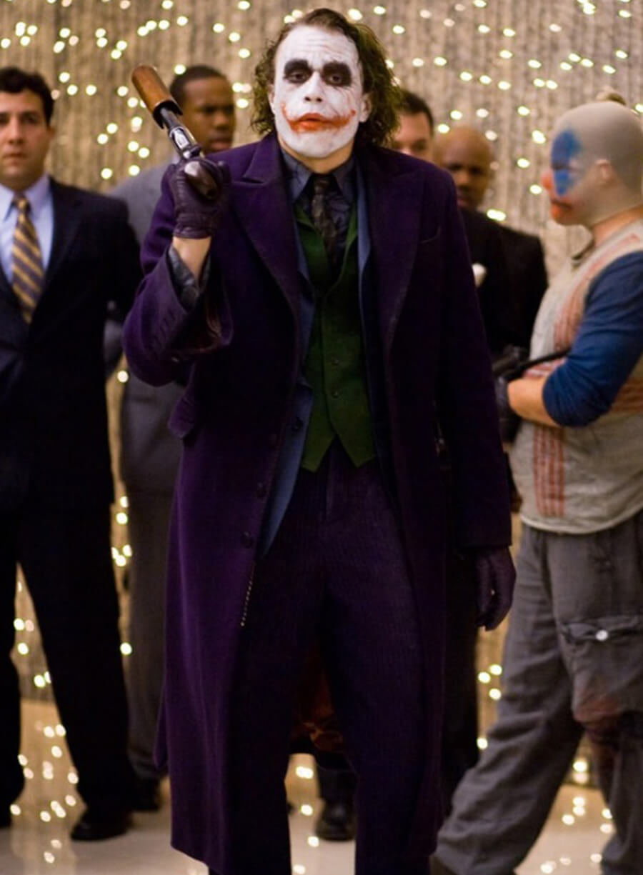 Harpoon Joker Inspired Purple Wool Fabric Coat - The Dark Knight Style