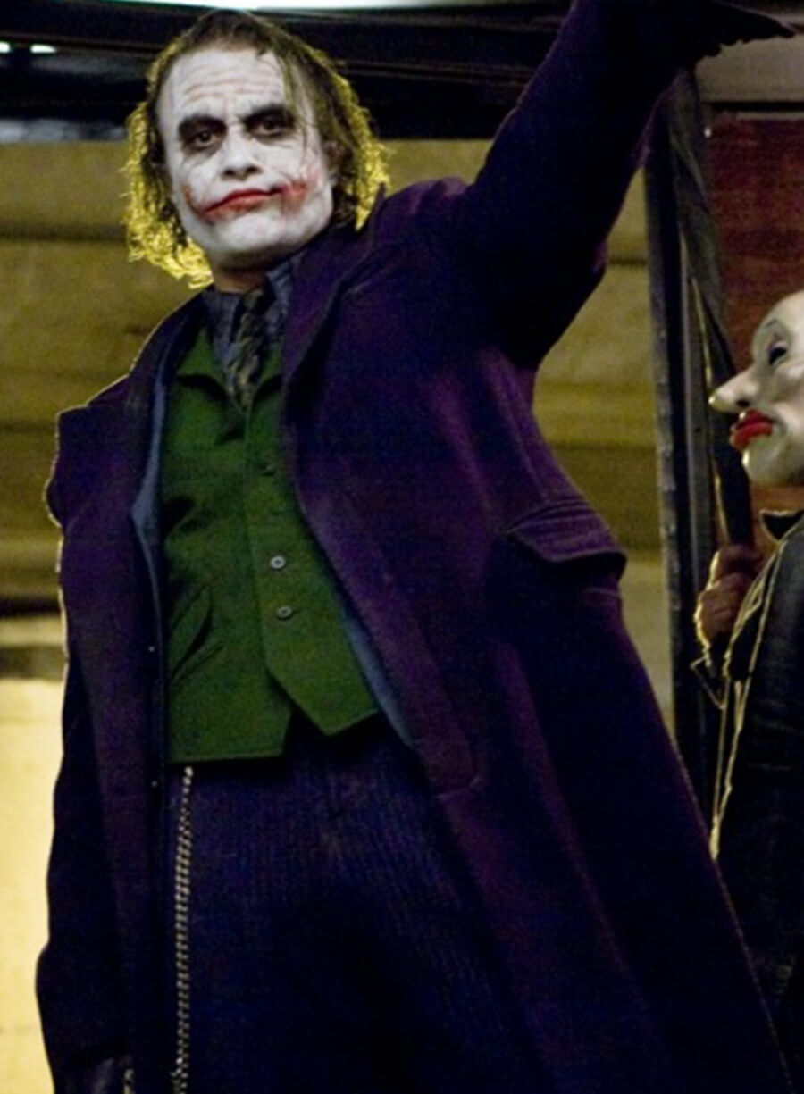 Harpoon Joker Inspired Purple Wool Fabric Coat - The Dark Knight Style