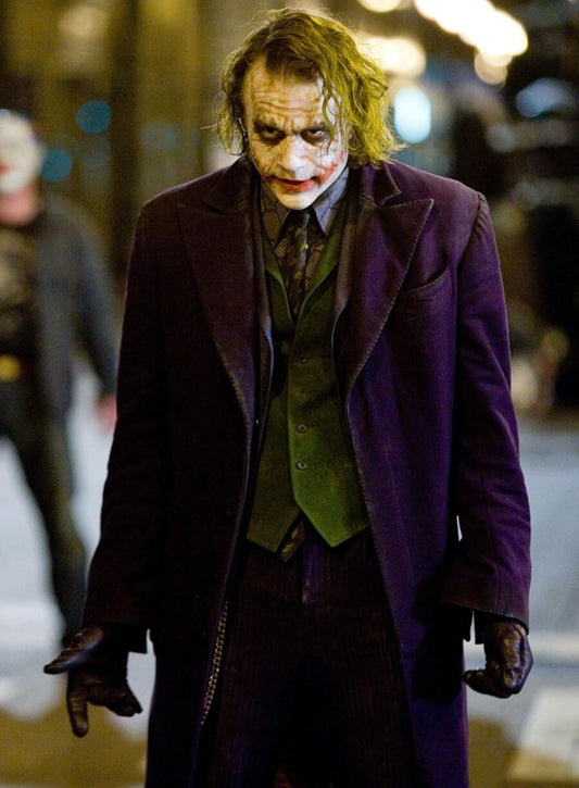Harpoon Joker Inspired Purple Wool Fabric Coat - The Dark Knight Style