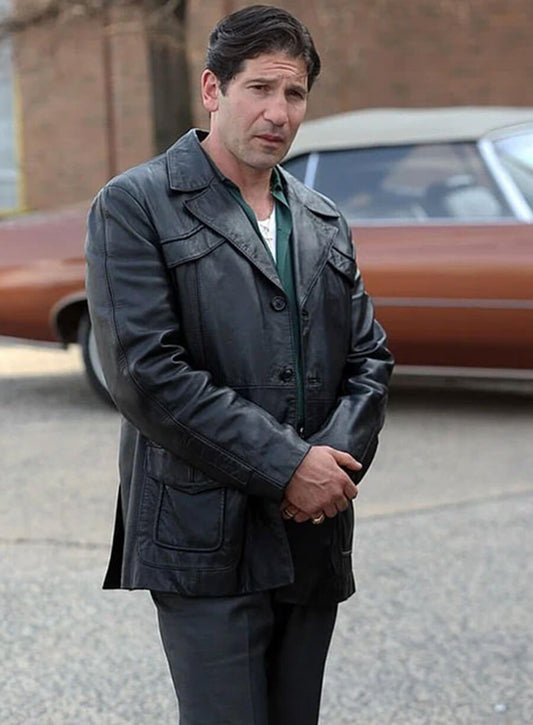 Harpoon Johnny Boy Soprano Inspired Black Real Leather Coat - The Many Saints of Newark Style