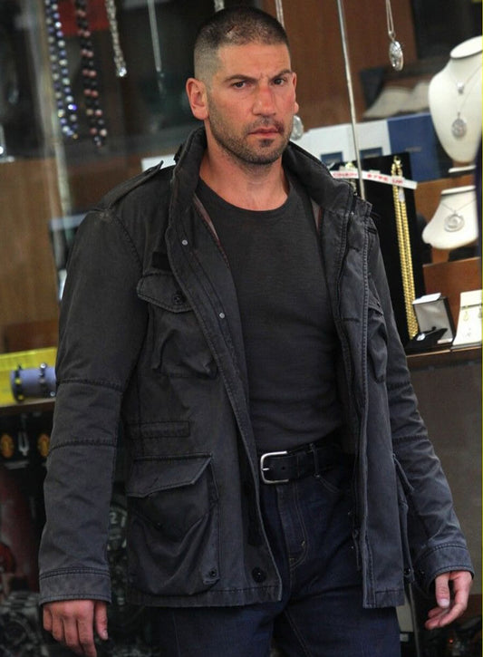 Harpoon Frank Castle Inspired Black Cotton Jacket - The Punisher Tv Series Style