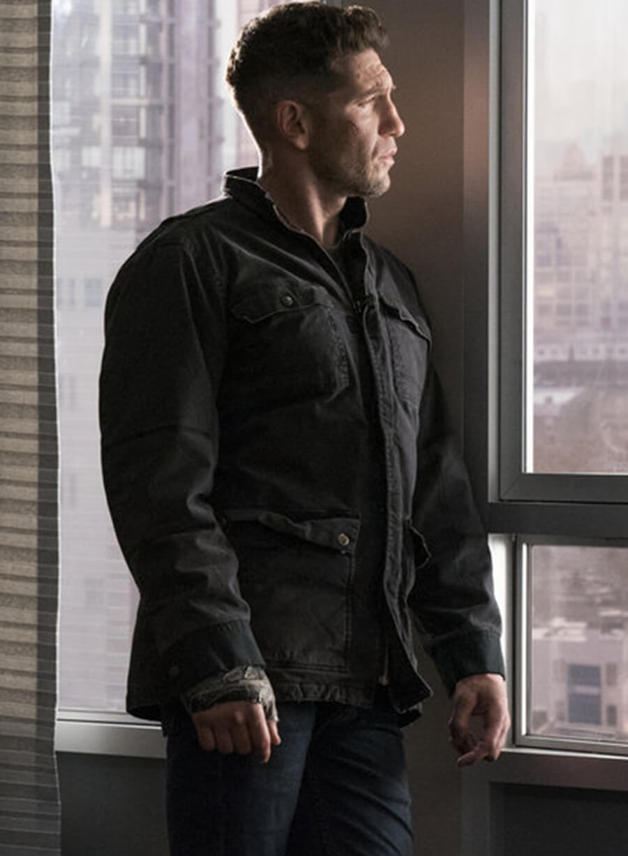 Harpoon Frank Castle Inspired Black Cotton Fabric Cotton Jacket - The Punisher Style
