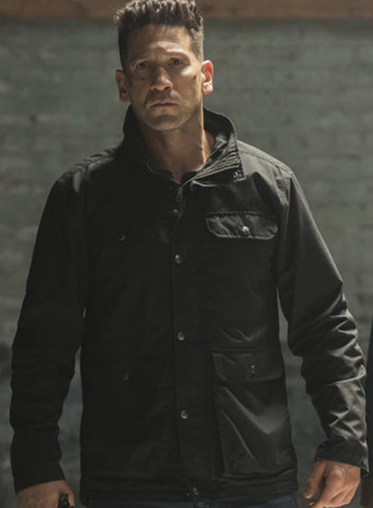 Harpoon Frank Castle Inspired Black Cotton Fabric Cotton Jacket - The Punisher Style