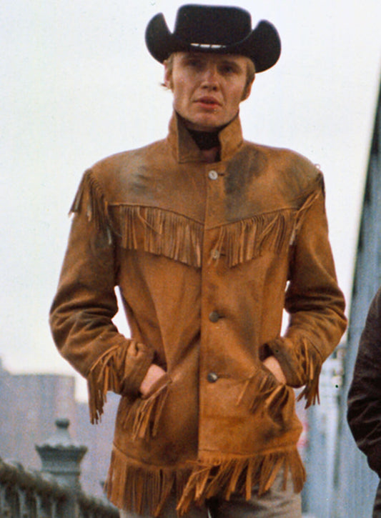 Harpoon Joe Buck Inspired Brown Suede Leather Leather Jacket - Midnight Cowboy Style