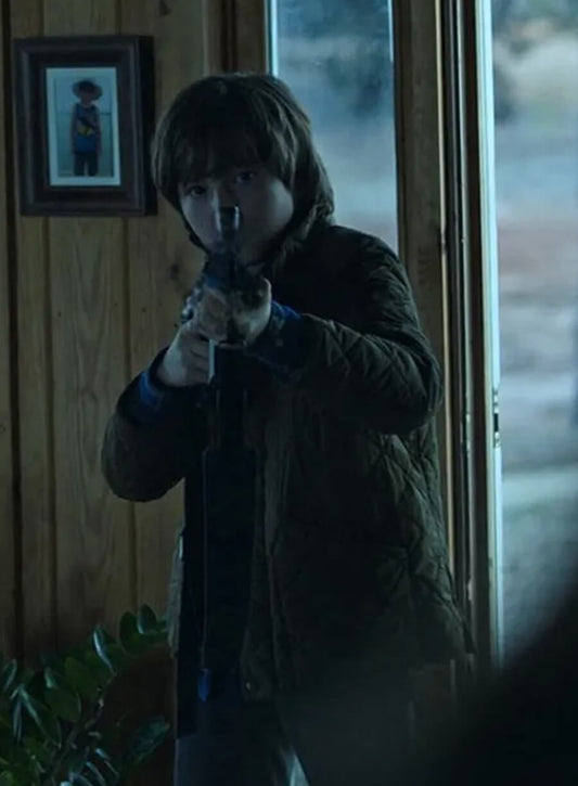 Harpoon Jonah Byrde Inspired Brown Polyester Fabric Leather Jacket - Ozark TV Series Style