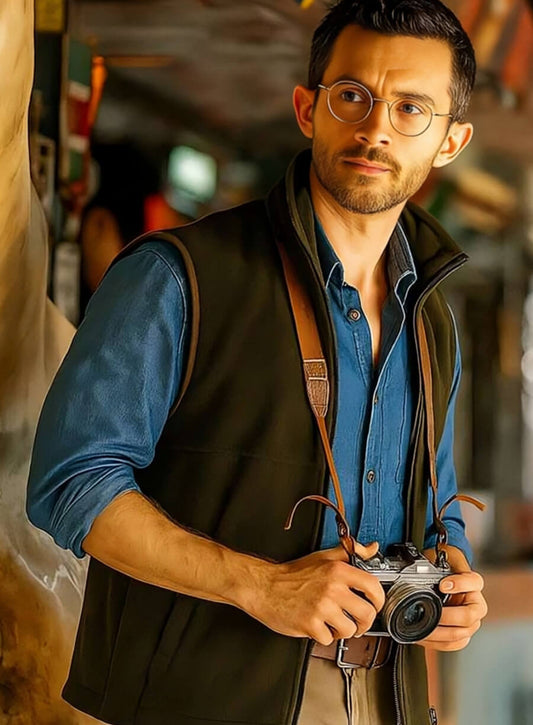 Harpoon Mark Meachum Inspired Black Leather Jacket - Jurassic World Rebirth 2025 Style