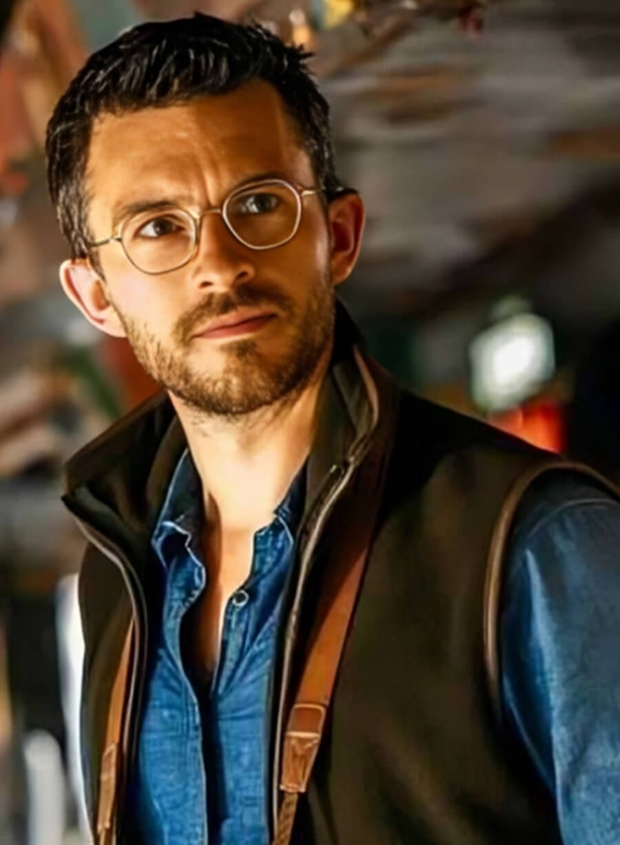 Harpoon Mark Meachum Inspired Black Leather Jacket - Jurassic World Rebirth 2025 Style