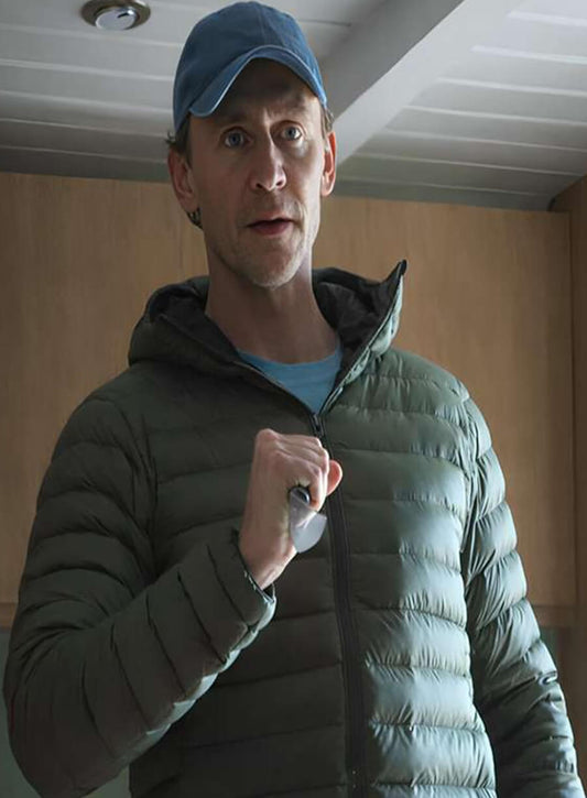 Harpoon Jonathan Pine Inspired Green Hooded Jacket - The Night Manager Style