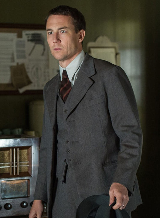 Harpoon Jonathan Randall Inspired Grey Leather Jacket - Outlander Style