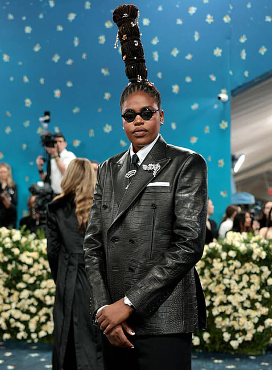 Harpoon Jonquel Jones Inspired Black Real Leather Leather Jacket - Met Gala 2025 Style