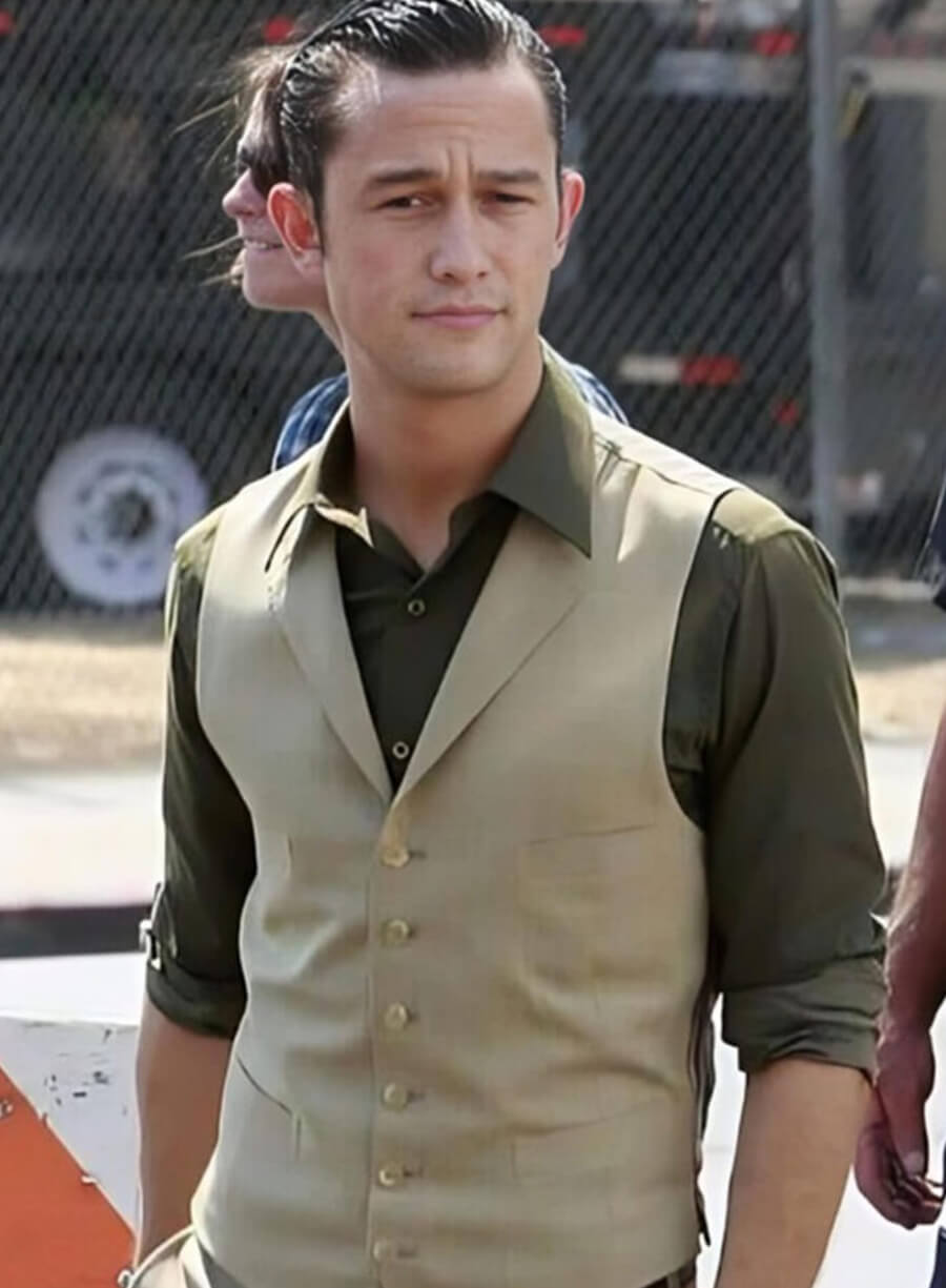 Harpoon Josepeh Levitt Inspired Beige Plain Fabric Leather Jacket - Inception Style