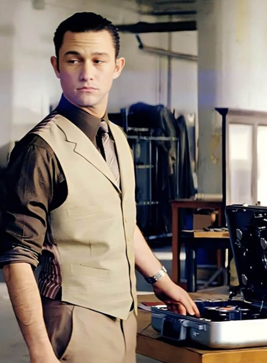 Harpoon Josepeh Levitt Inspired Beige Plain Fabric Leather Jacket - Inception Style