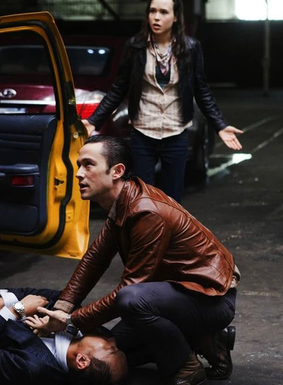 Harpoon Josepeh Levitt Inspired Brown Real Leather Leather Jacket - Inception Style