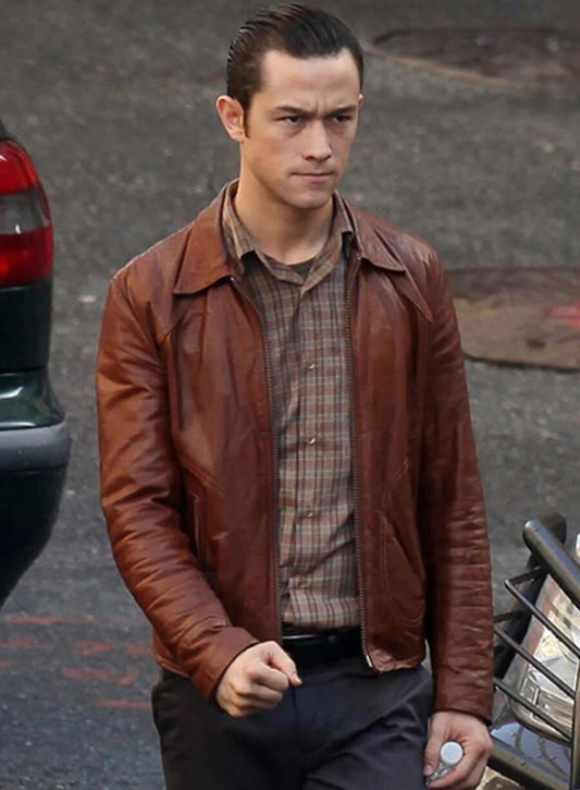 Harpoon Josepeh Levitt Inspired Brown Real Leather Leather Jacket - Inception Style