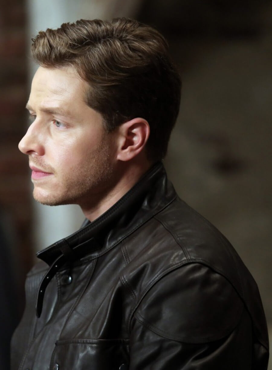 Harpoon Josh Dallas Inspired Black Real Leather Leather Jacket - Once Upon a Time Style