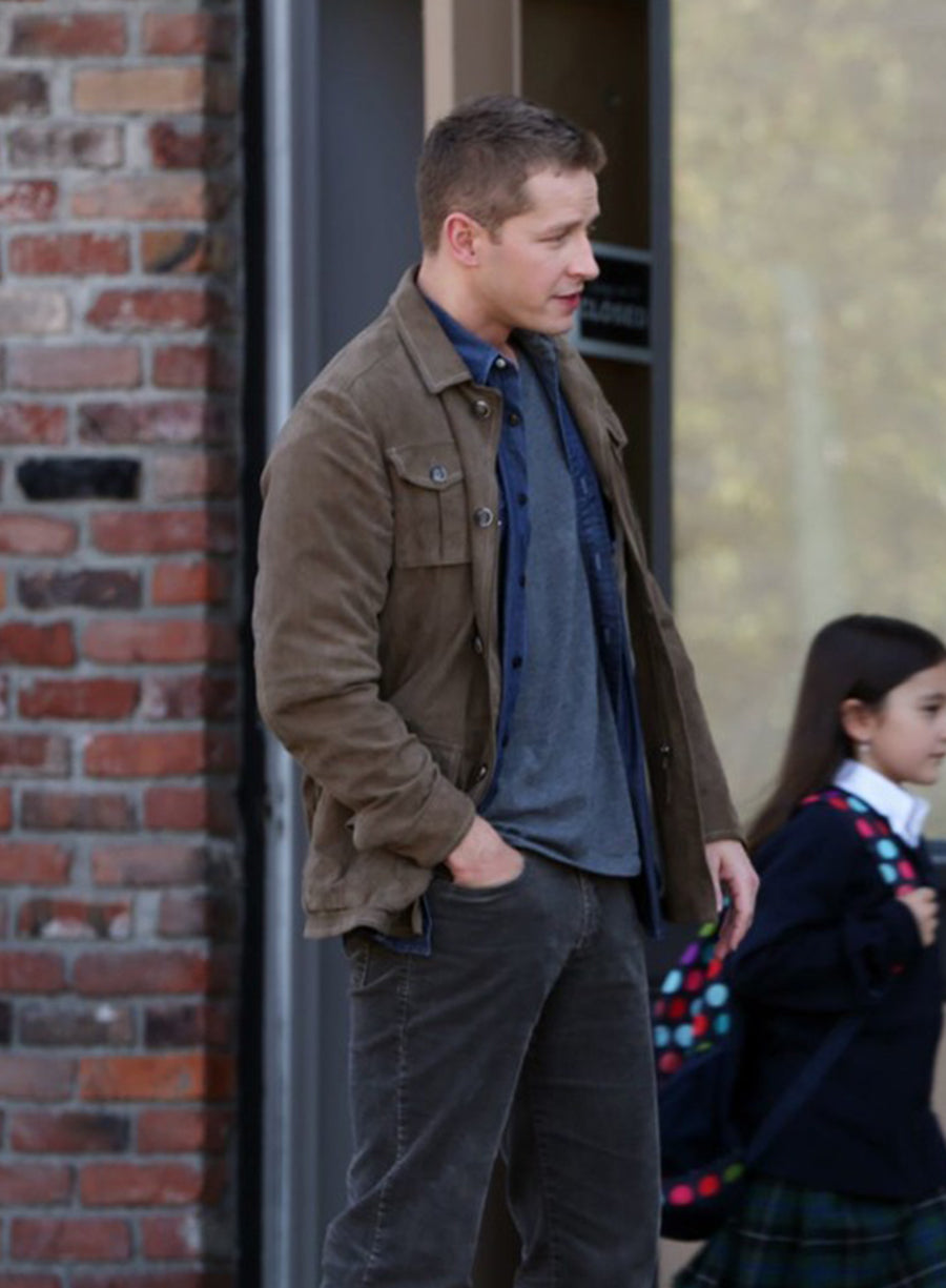 Harpoon Josh Dallas Inspired Brown Suede Leather Leather Jacket - Once Upon a Time Style