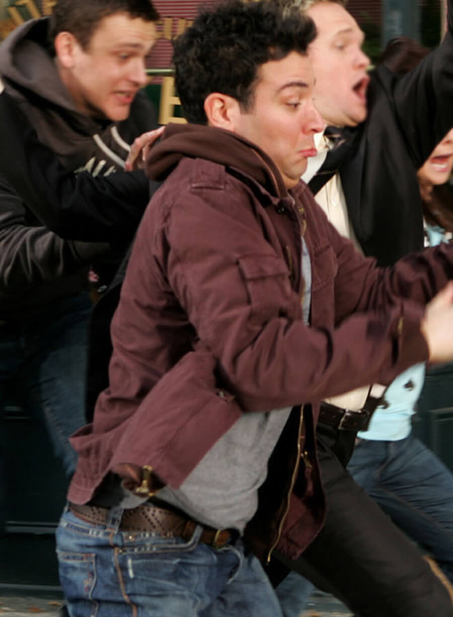 Harpoon Ted Mosby Inspired Maroon Leather Jacket - How I met Your Mother Style