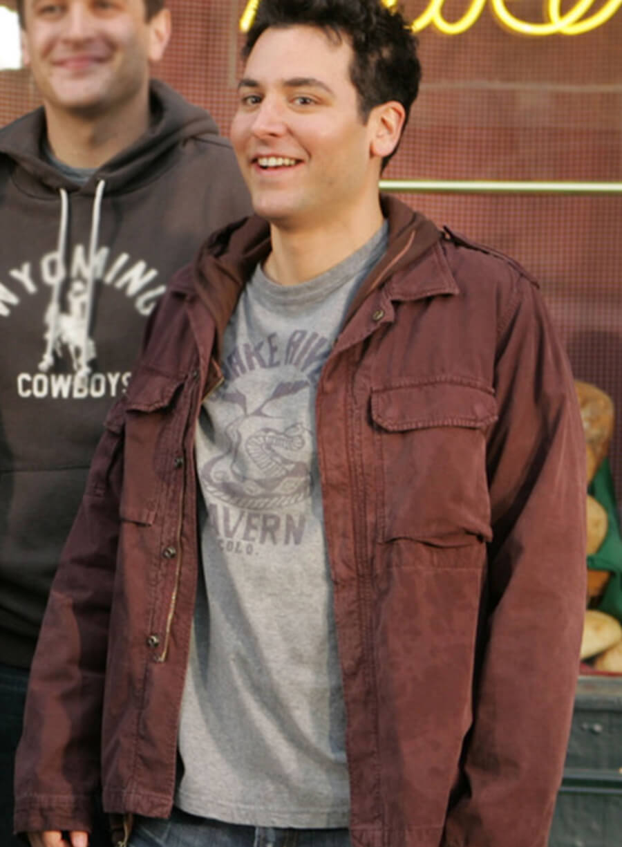 Harpoon Ted Mosby Inspired Maroon Leather Jacket - How I met Your Mother Style