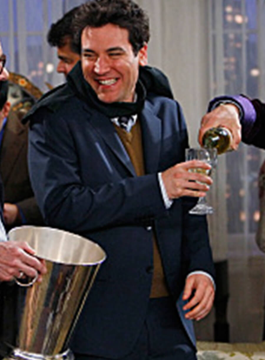 Harpoon Ted Mosby Inspired Blue Leather Jacket - How I met Your Mother S05 Style