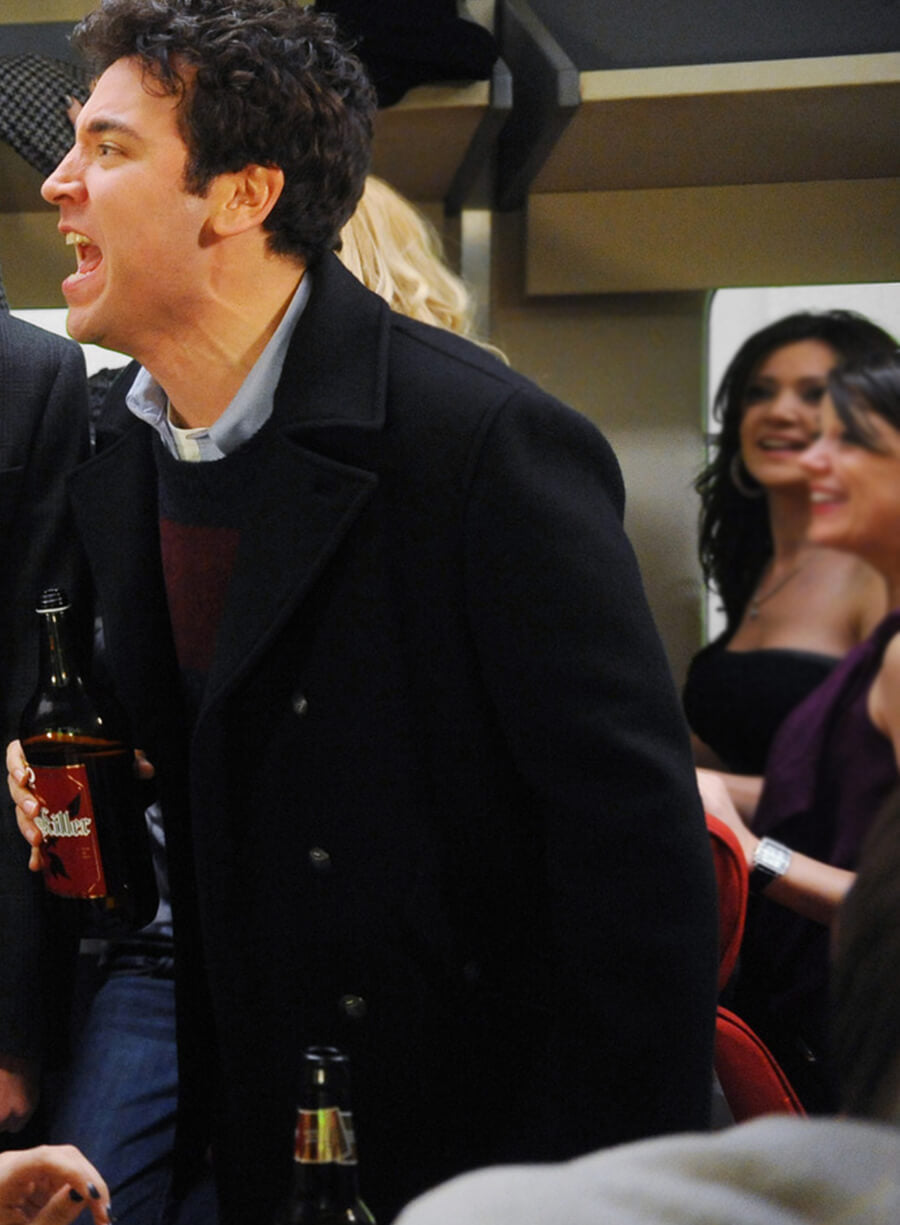 Harpoon Ted Mosby Inspired Black Wool Jacket - How I met Your Mother S06 Style