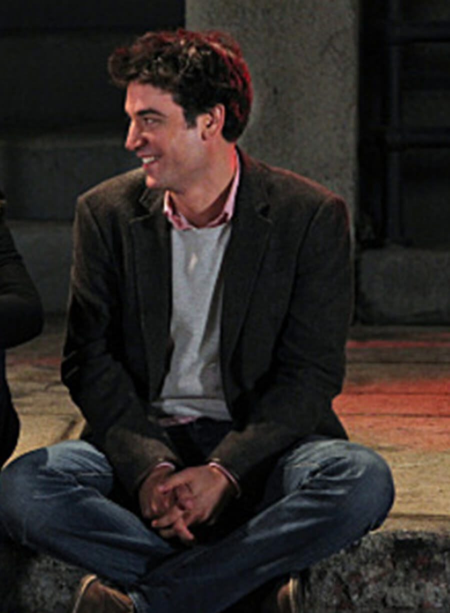 Harpoon Ted Mosby Inspired Grey Leather Jacket - How I met Your Mother S06 Style