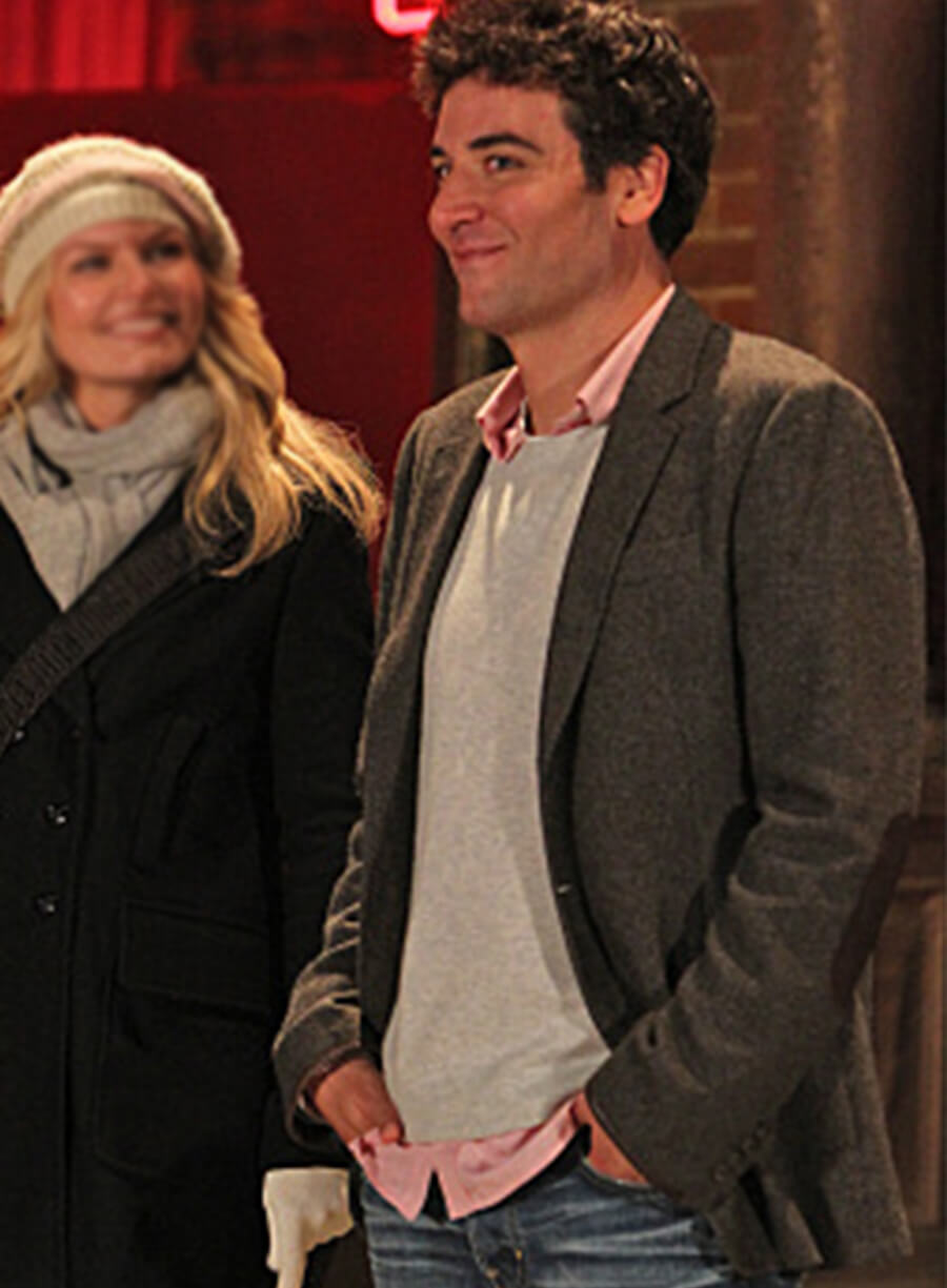 Harpoon Ted Mosby Inspired Grey Leather Jacket - How I met Your Mother S06 Style