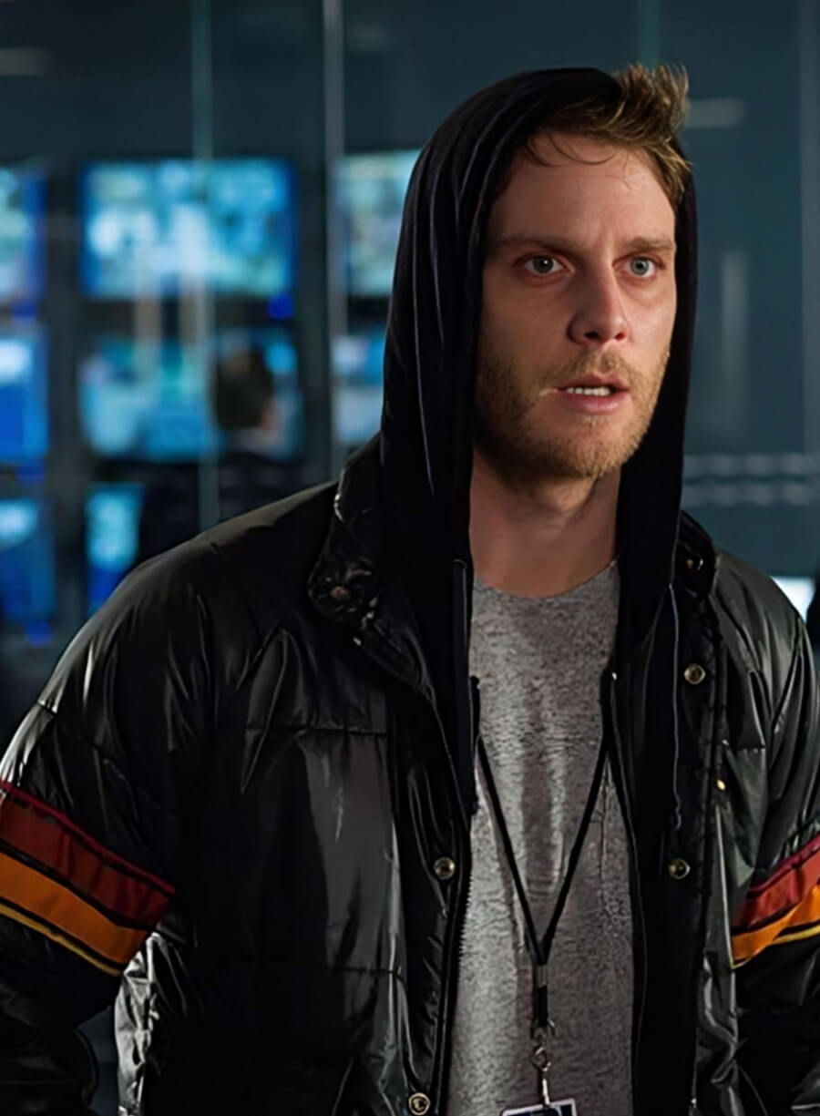 Harpoon Joshua Jackson Inspired Black Polyester Fabric Leather Jacket