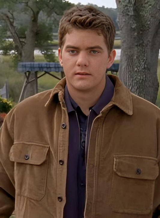 Harpoon Joshua Jackson Inspired Brown Suede Leather Leather Jacket - Dawson's Creek Style