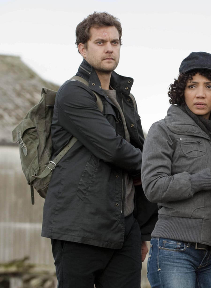 Harpoon Joshua Jackson Inspired Black Fabric Leather Jacket - Fringe Tv Series Style