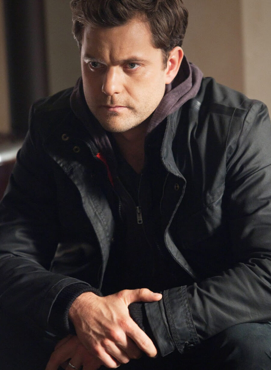 Harpoon Joshua Jackson Inspired Black Fabric Leather Jacket - Fringe Tv Series Style
