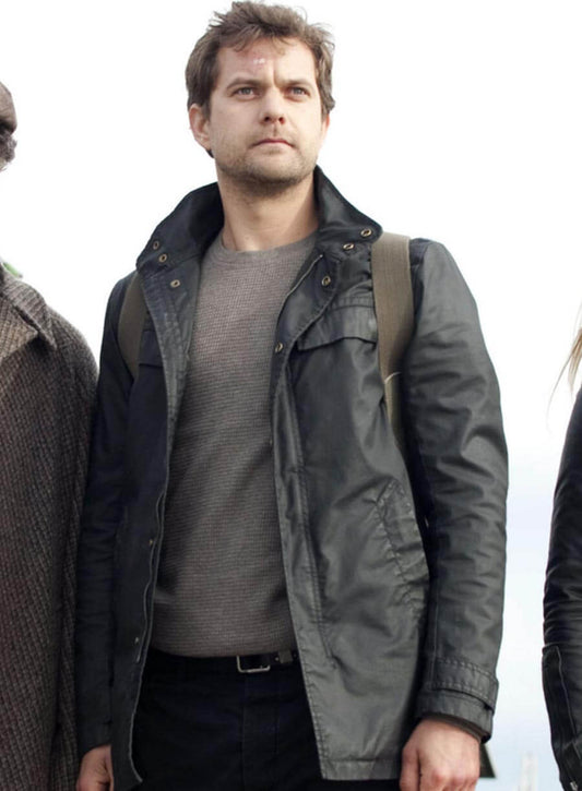 Harpoon Joshua Jackson Inspired Black Fabric Leather Jacket - Fringe Tv Series Style