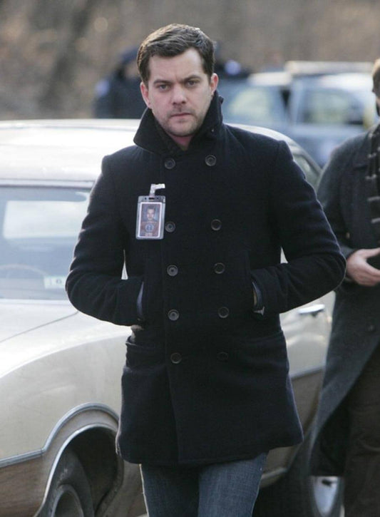 Harpoon Joshua Jackson Inspired Black Wool Coat - Fringe Tv Series Style