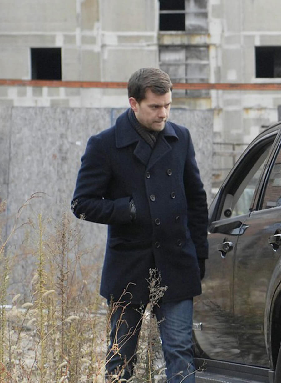 Harpoon Joshua Jackson Inspired Blue Wool Coat - Fringe Tv Series Style