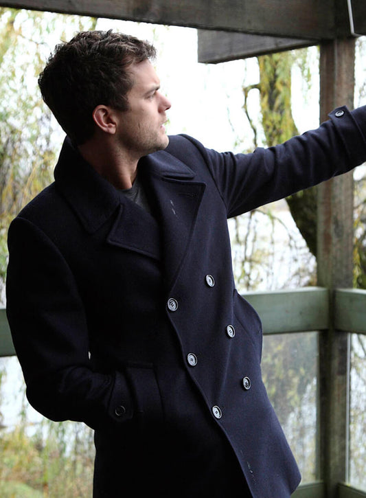 Harpoon Joshua Jackson Inspired Blue Wool Coat - Fringe Tv Series Style