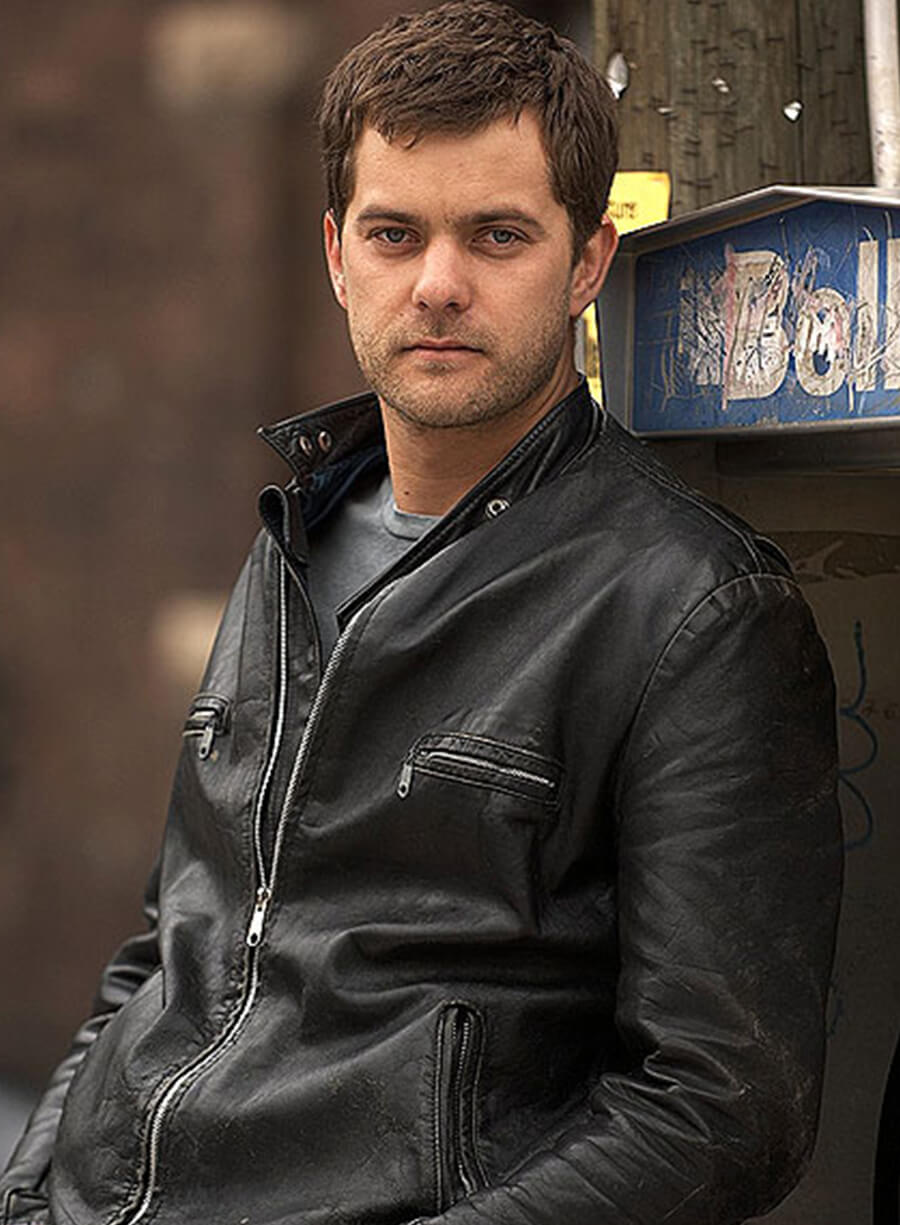 Harpoon Joshua Jackson Inspired Black Real Leather Biker Jacket - One Week Style