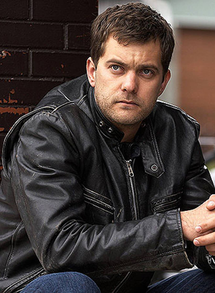 Harpoon Joshua Jackson Inspired Black Real Leather Biker Jacket - One Week Style