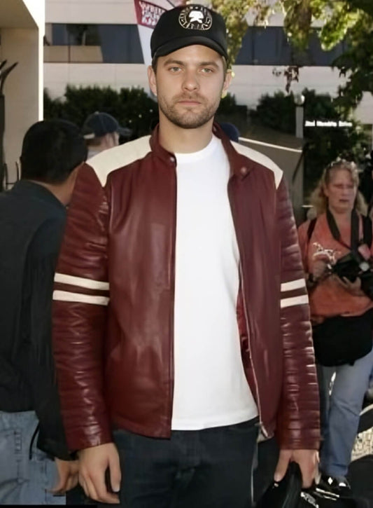 Harpoon Joshua Jackson Inspired Red Real Leather Leather Jacket