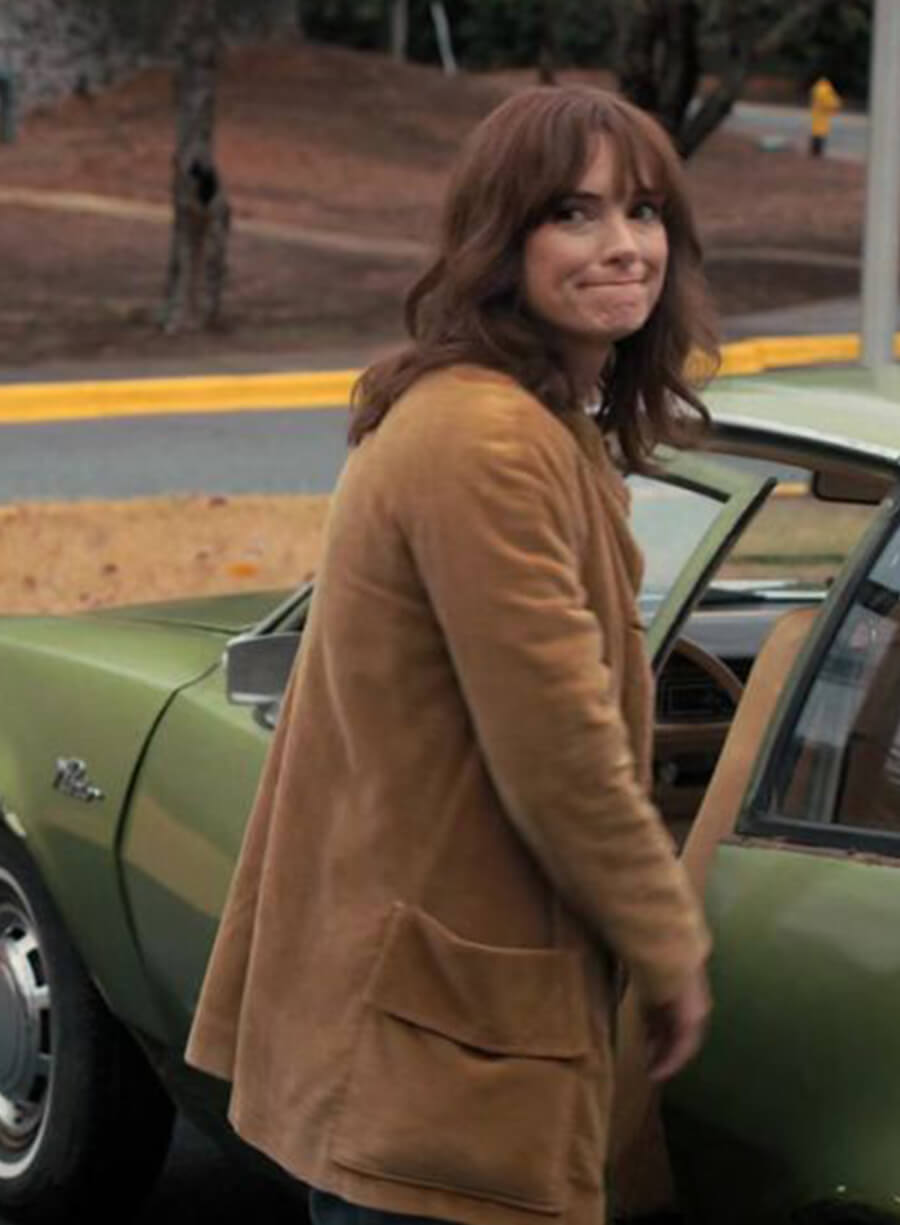 Harpoon Joyce Byers Inspired Brown Leather Jacket - Stranger Things Style