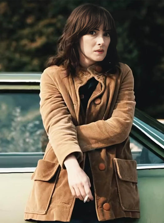 Harpoon Joyce Byers Inspired Brown Leather Jacket - Stranger Things Style