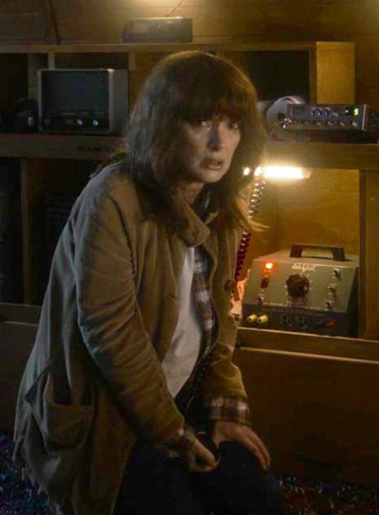 Harpoon Joyce Byers Inspired Brown Leather Jacket - Stranger Things Style