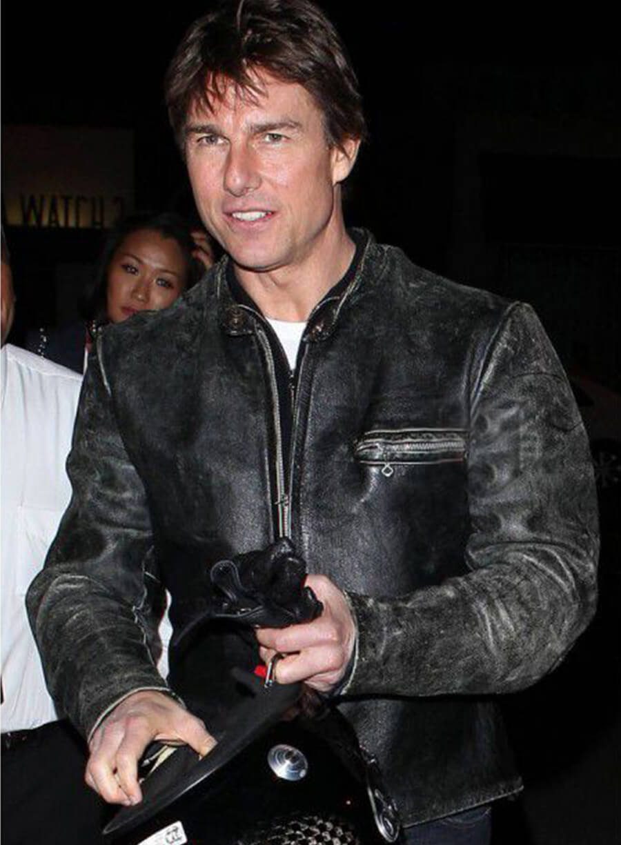 Harpoon Tom Cruise Distressed Motorcycle Inspired Black Original Leather Biker Jacket