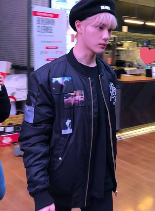 Harpoon Ju Hak Nyeon The Boyz Inspired Black Bomber Jacket