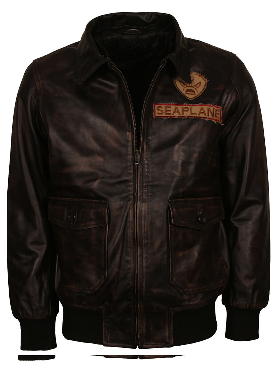 Harpoon Jefferson McDonough Inspired Brown Real Leather Leather Jacket - Jumanji 2 Style