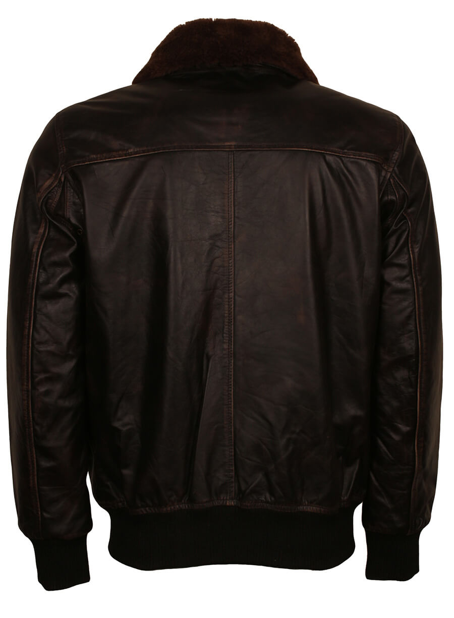Harpoon Jefferson McDonough Inspired Brown Real Leather Leather Jacket - Jumanji 2 Style
